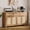 Dark Oak, variant on 63 Inch Farmhouse Rattan Sideboard Buffet, Oak Color Storage Credenza with 3 Drawers, 4 Doors and Adjustable Shelves for Dining Room & Entryway