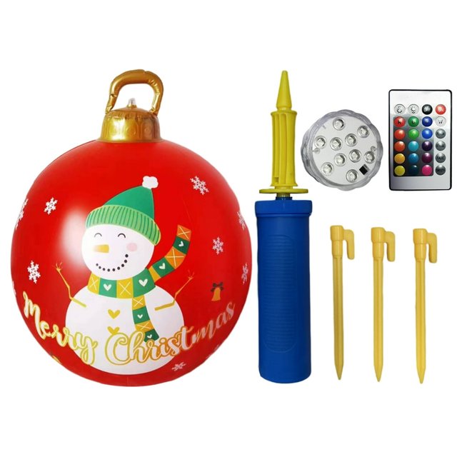 POINTERTECK Ballon de Noël Gonflable 60cm PVC Lumineux Ballon de Noël Gonflable (Style S)
