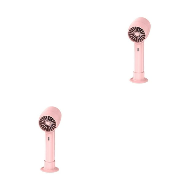 sweethay Ventilador de mano personal Recargable Ajustable Portátil Estudiante Dispositivo de enfriamiento manual de aire de escritorio para exteriores Rosa 2piezas