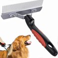 thumbnail image 1 of Undercoat Rake for Dogs Dog Rake Brush Long Tooth Grooming Rakes Brush with Anti-Slip Handle - Dog Brushes for Grooming Long Hair Pets -HK0712, 1 of 5