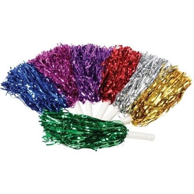 Metallic Blue Pom Poms 1 dozen - Bulk Toy