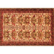 Ahgly Company Indoor Rectangle Persian Orange Traditional Area Rugs, 5' x 7'