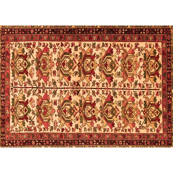 Ahgly Company Indoor Rectangle Persian Orange Traditional Area Rugs, 5' x 7'