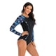 thumbnail image 2 of Traje de surf de una pieza de manga larga con protección solar para mujer, traje de baño de aguas termales, traje de baño sexy, Oni Flower 7777, 2 of 5
