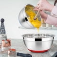 thumbnail image 5 of Walchoice Mixing Bowls with Lids Set of 5, Stainless Steel Nesting Bowls for Baking Serving Preparing, Include 7/3.5/2.5/2/1 QT Metal Bowls - Red, 5 of 7