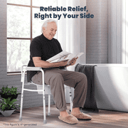 Naipo 3-in-1 Medical Bedside Commode for Seniors, Portable Toilet Raised Seat, Commode Potty Chair with 7.5 QT Bucket, Steel Frame 300 lbs Capacity