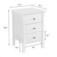 thumbnail image 3 of Yaheetech Table de Nuit Moderne à 3 Tiroirs pour Chambre, Salon, Blanc, 3 of 7