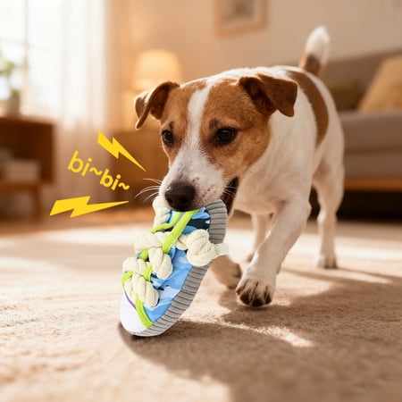 Pet Toys Shoe Shaped Chew for Small Dogs with Squeak&mdash;Teeth Care Pleasure Indoor Outdoor 18X8.5X3 cm Color C