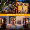 thumbnail image 6 of Hulmay 300 LED Christmas String Lights, 98 FT Waterproof Green Wire with 8 Modes, Twinkle Fairy String Lights Plug-in for Indoor & Outdoor Xmas Party Yard Garden (Multicolor), 6 of 7