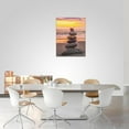 thumbnail image 2 of Zen Stone Wall Decor Sunset Pictures Wall Art Life Spiritual Canvas Print Zen Meditation Painting Framed Home Artwork for Office Bathroom Yoga Room 12"x16", 2 of 6