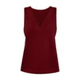 thumbnail image 4 of WTXUE Womens Tank Tops Sleeveless Criss Cross Casual Tank Tops Loose Fitting T Shirts Summer Tees Shirts Tunic Tops Basic Blouse V Neck Criss Cross Shirts Loose Casual Blouses Red S, 4 of 7