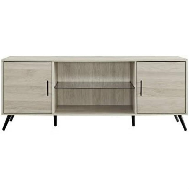 Walker Edison W60NOR2DBH Nora 60" Mid Century Modern 2 Door TV Stand - Birch