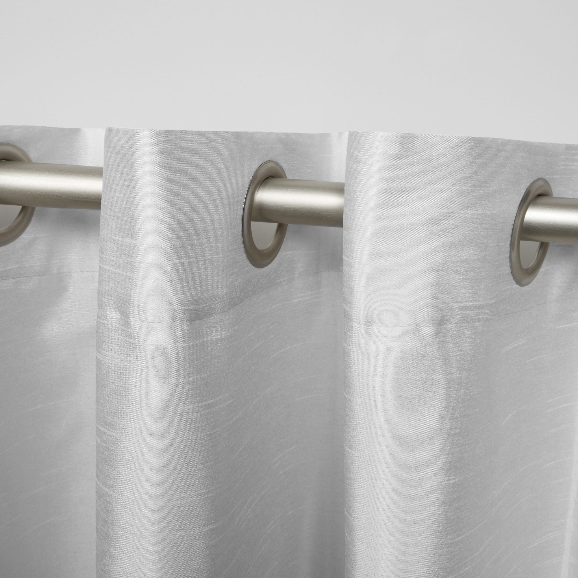 Exclusive Home Chateau Striped Faux Silk Grommet Top Curtain Panel Pair, 54"x96", Navy Grey