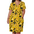 thumbnail image 3 of Vestido de fiesta con bolsillos sueltos y collage de mantequilla 2025, ropa femenina, vestido para mujer, vestido para mujer 2025, 3 of 7