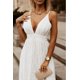 thumbnail image 4 of ABPHQTO Vestido largo de fiesta con espalda abierta y encaje floral blanco para mujer, 4 of 5