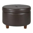 thumbnail image 4 of Leatherette Upholstered Wooden Ottoman with Single Button Tufted Lift Top Storage, Brown, Large, 4 of 9