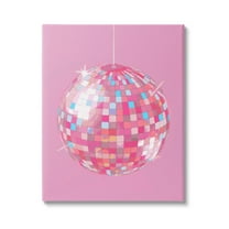 Stupell Industries Pink Disco Ball Groovy Pattern Beauty & Fashion Painting Gallery Wrapped Canvas Print Wall Art