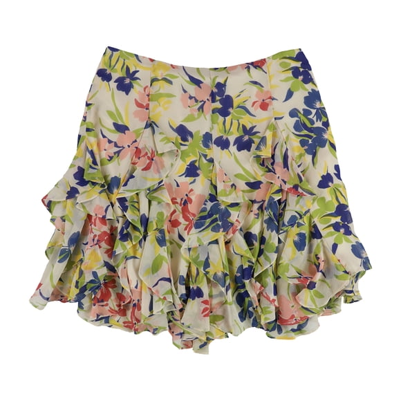 Ralph Lauren Womens Floral Georgette Tiered Skirt, Multicoloured, 16