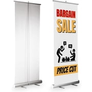 DreamController Retractable Banner with Stand for Sele, 33"x81" Vertical Display Pull-Up Banner for Trade Shows, Business Events & Promotions (Bargain Sele Priices Cut)