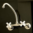 thumbnail image 2 of Kingston Brass KS614PN Kingston Two Handle Wall Mount Kitchen Faucet, Polished Nickel, 2 of 5