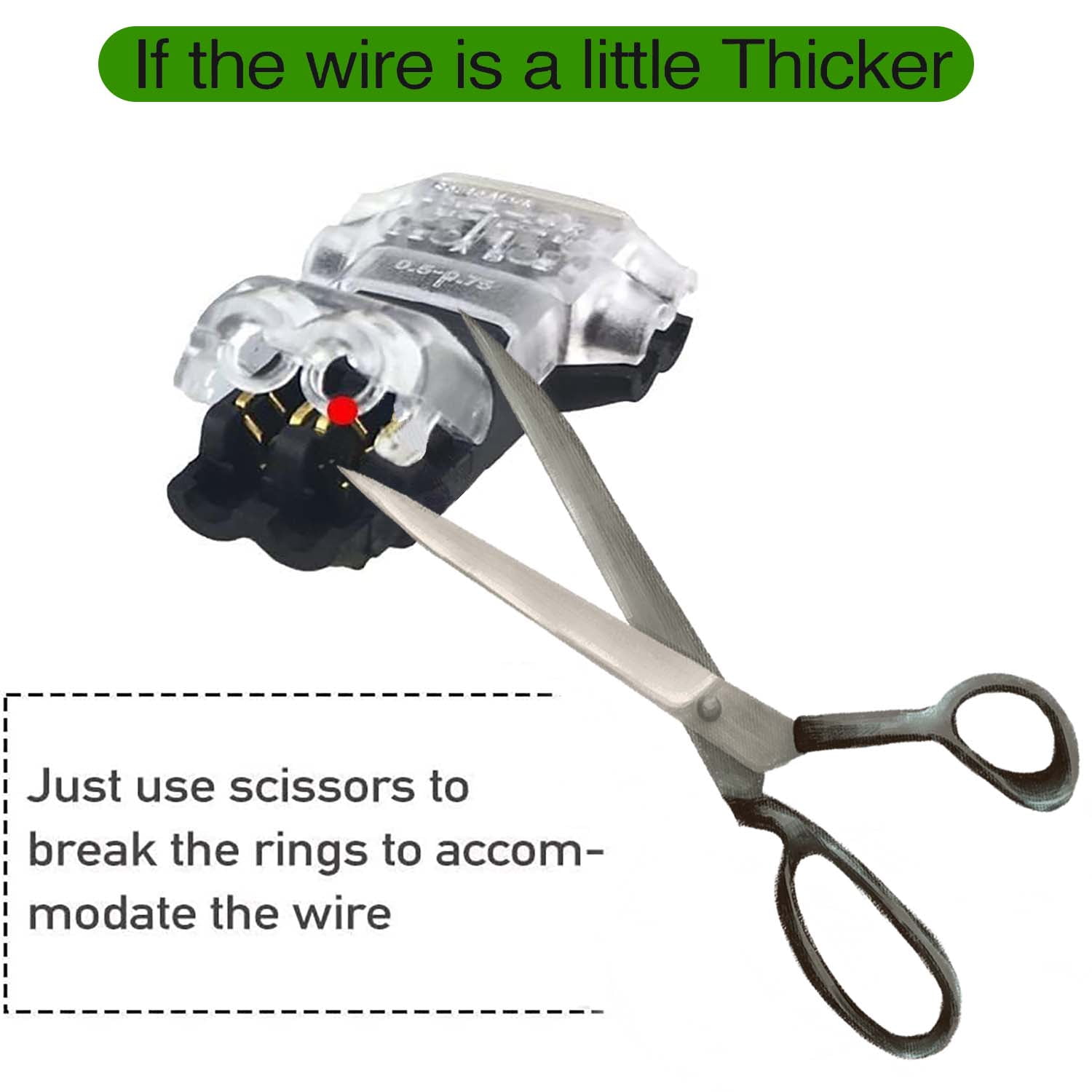 Quanmin 24 Pcs T Pin Wire Connectors, 2 Pin 3 Way Low Voltage Cable Splice, Universal for 20-24AWG Electrical Wiring Quick Connection