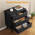 thumbnail image 2 of May in Color Fluted 3 Drawer Dresser Set of 2, Wood Closet Organizer for Bedroom, Living Room, Entryway, Black, 2 of 10