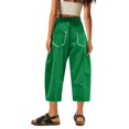 thumbnail image 5 of Delayuji Womens Capri Pants Casual Summer Baggy Wide Leg Pants Elactic Waist Barrel Pants Women With Pockets, 5 of 6