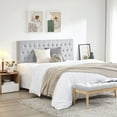 thumbnail image 4 of Kingfun Tufted Upholstered Full Size Bed Headboard in Modern Button Design, Adjustable Solid Wood Head Board, Premium Linen Fabric Padded Headboards in Bedroom (Grey), 4 of 16