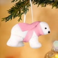 thumbnail image 2 of Moocorvic Bear Christmas Decorations White Christmas Flocked Bear with Scarf Cute Christmas for Xmas Tree Decor Yard Indoor Outdoor Garden Lawn, 2 of 7