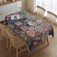 thumbnail image 2 of Boho Bohemia Flower Rectangle Tablecloth 60"x84",Waterproof Polyester Rectangle Table Cloth, Wipeable Spillproof Polyester Tablecloth for Dining, Camping, Indoor and Outdoor, 2 of 5