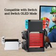 thumbnail image 3 of Soporte de base para consola OLED de Switch, soporte para torre, soporte para tarjeta de juego, soporte para almacenamiento de discos NS Host, color blanco, 3 of 5