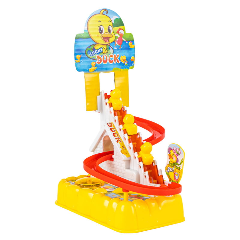 Details about    Electric Orbital Small Yellow Duck Climbing w/ Music Stairway Operation Toy US 