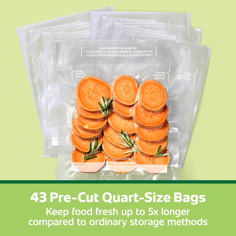 ForJars 100-Pack Vacuum Sealer Bags – 6x9 Inch Pre-Cut, Embossed, Freezer & Microwave Safe – For Food Storage, Sous Vide, Freezing