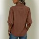 thumbnail image 5 of Neewe Womens Button Down Shirts Plain Lapel 3/4 Sleeve Tops Elegant Dressy Blouses Business Casual Outfits, 5 of 5