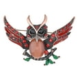 thumbnail image 1 of Antique Cute Wise Stone Owl on Branch Painted Enamel Crystal Rhinestone Bird Brooch Pin, 1 of 1