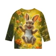 thumbnail image 6 of PWPSG Kids Easter Shirts 2026 Cute Rabbit Bunny Print Pullovers 3/4 Sleeve Crewneck Blouses Lightweight Summer Casual Shirts Funny Egg Graphic Tees for Girl Multicolor 9-10 Years, 6 of 6