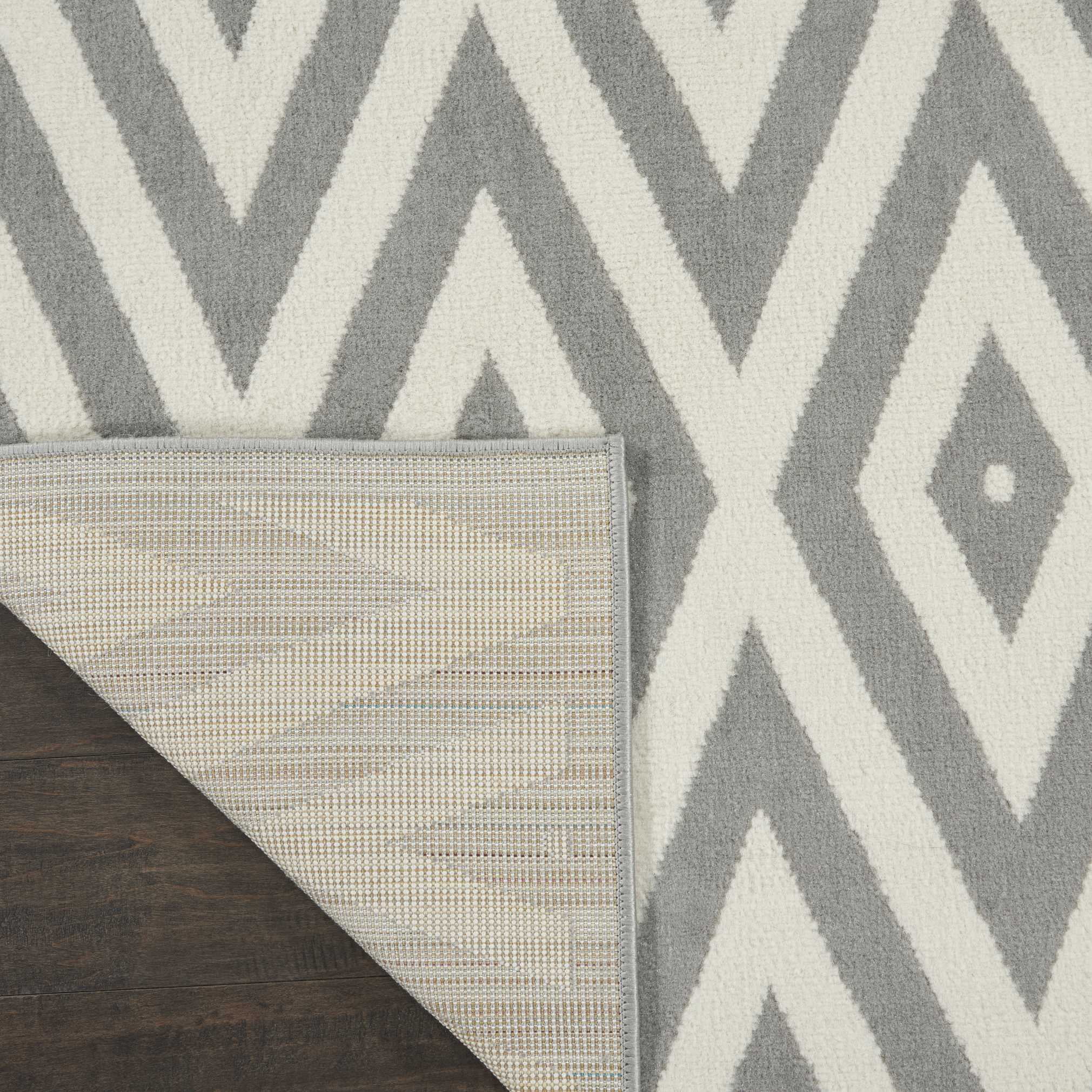 Geometric White/Grey Area Rug by Bellamy Studios