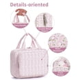 thumbnail image 4 of Hanging Travel Toiletry Bag with Hook, Makeup Bags for Women Cosmetic Organizer Toiletries for Brush Shampoo Travel Essentials, Pink Flower Buds, 4 of 8