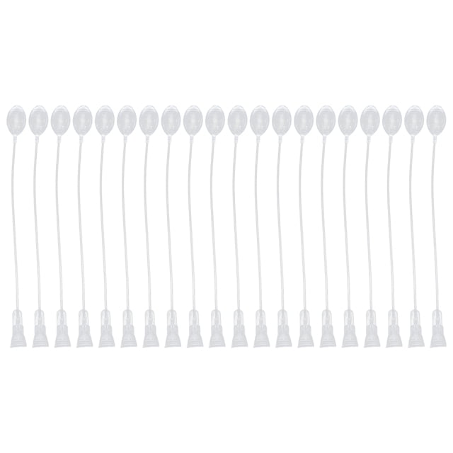 20PCS Moving Ear Hat Transparent Airbag Ear Moving Jumping Hat Airbag Accessory. A set of 20 transparent plastic airbags designed for DIY ear moving jumping hats. Each airbag features a durable plastic construction with a smooth texture, measuring approximately 50.00x4.00x4.00cm. Suitable for replacing old or damaged parts, extending the lifespan of ear moving jumping hats, and enhancing body accessories projects.