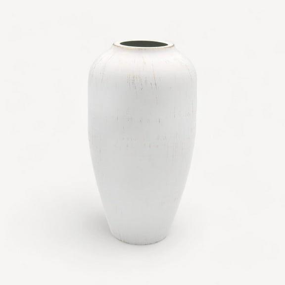 Hosley White Traditional Shape Ceramic Vases-11 High .Ideal Gift for Home Weddings Party Spa Meditation Home Office Reiki Meditation