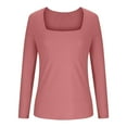 thumbnail image 7 of GuangCheng Womens Long Sleeve Blouses Square Neck Tops Ribbed Knit Fall Basic Crop Shirts, 7 of 7