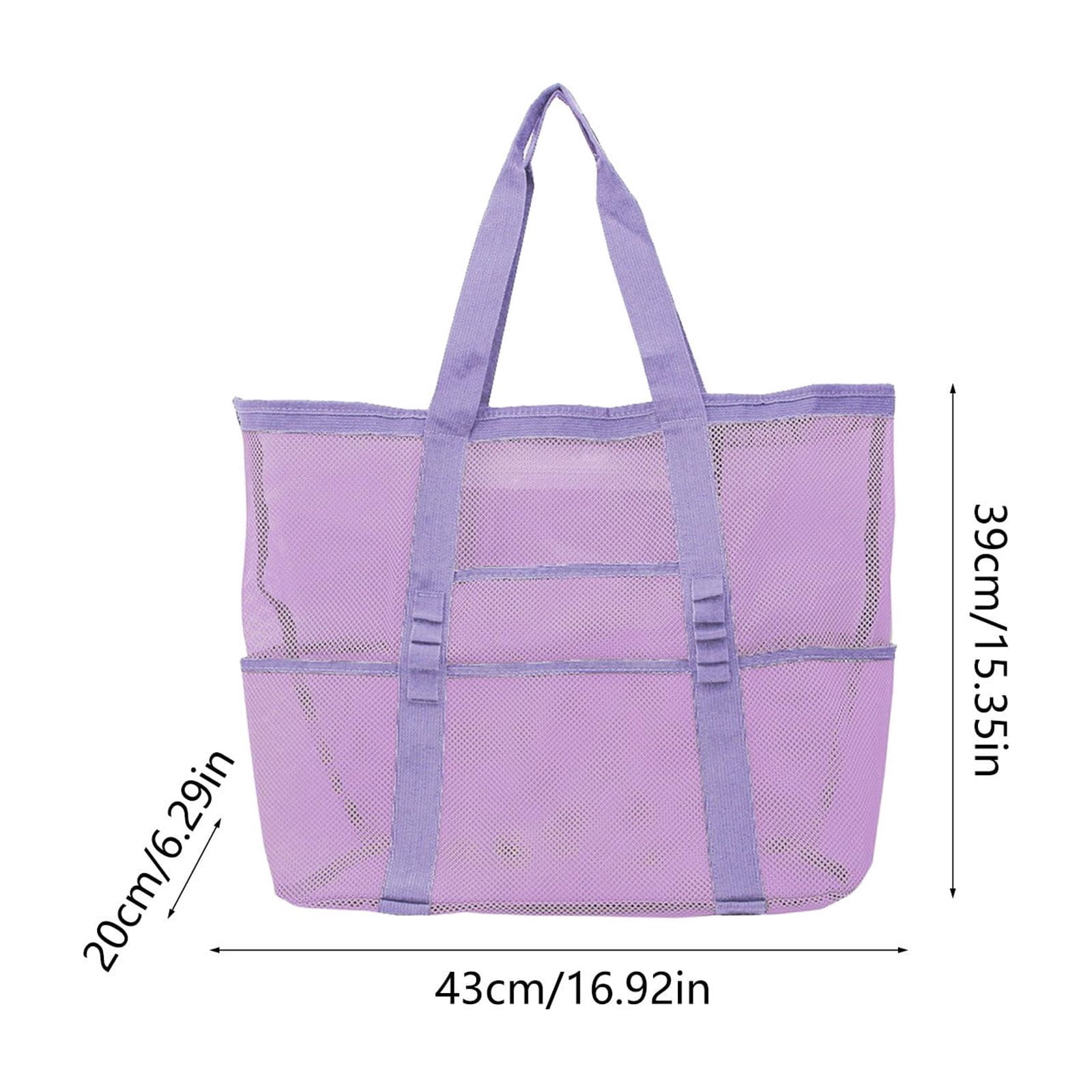 Mesh Tote Beach Bag Large Capacity Pool Toy Storage Organizer Bathroom Toiletries Travel Bag Breathable Carryall