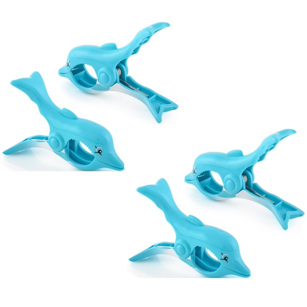 O2COOL Dolphin Beach Towel Boca Clips (4 Clips)