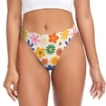 thumbnail image 1 of Balery Groovy Daisy Flowers Tangas de Algodón para Mujer con Estampado – Ropa Interior Sexy, Transpirable, G-string-XX-Large, 1 of 6