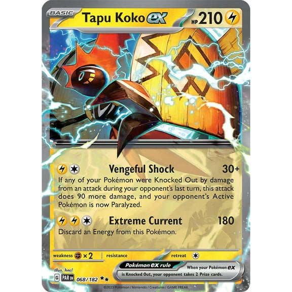 Pokemon Paradox Rift Double Rare Tapu Koko ex #68