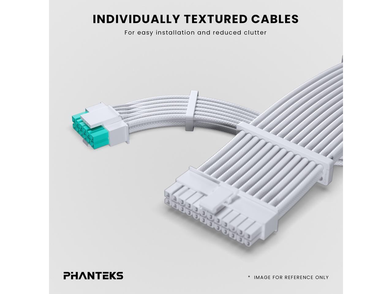 Phanteks AMP GH 750W Gold Power Supply, ATX 3.1 and PCIe 5.1 Platform, Fully Modular Individual Cables, Silent Fanless mode, White.