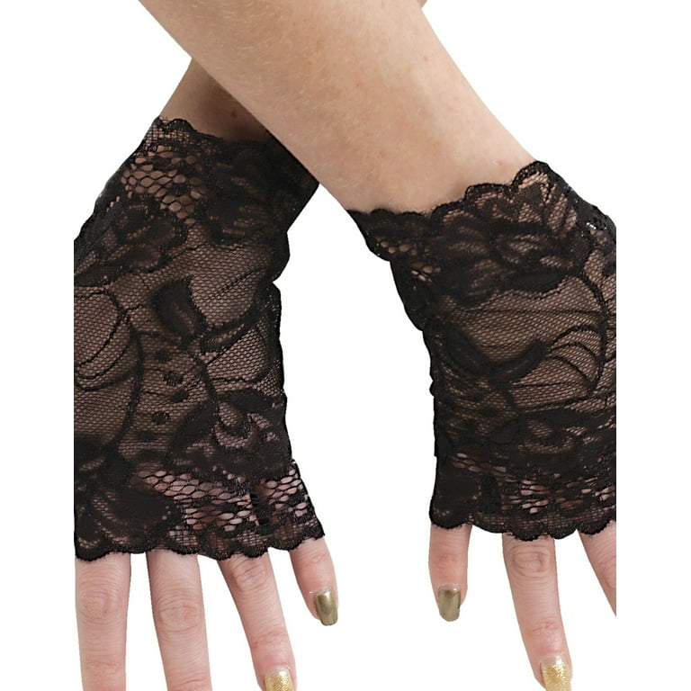 【FETICO】LACE FINGERLESS GLOVES  black Fingerless Black Lace Gloves - Walmart.com