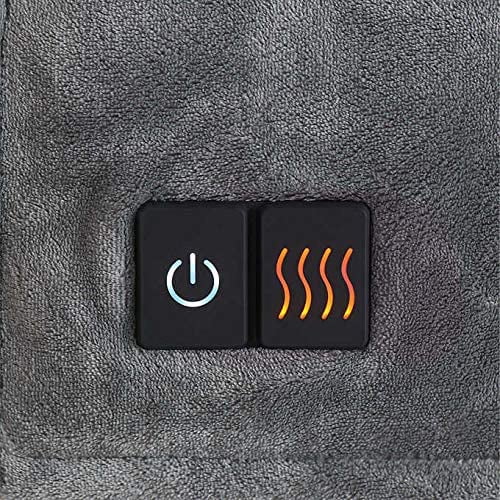 Brookstone Luxurious Electric Heated Throw 4-Heat Settings Easy One Touch  Built-in Remote (Charcoal) - Walmart.com