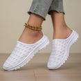 thumbnail image 2 of Rokment Women's Men's Mules Sneakers Wide Width Slip on Walking Shoes Breathable Comfortable Mesh Backless Closed Toe Sandals Summer Fall White Size 10, 2 of 5