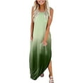 thumbnail image 2 of Summer Saving pimelu Sun Dresses Women Summer Casual Sleeveless Loose Boho Tunic Long Maxi Sundresses for Women Tie-Dye Print Plus Size Dress for Women Round Neck Graduation Dress, 2 of 4